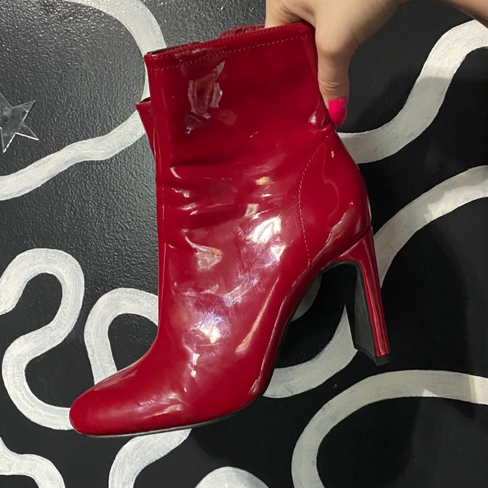 Red vinyl boots!!
